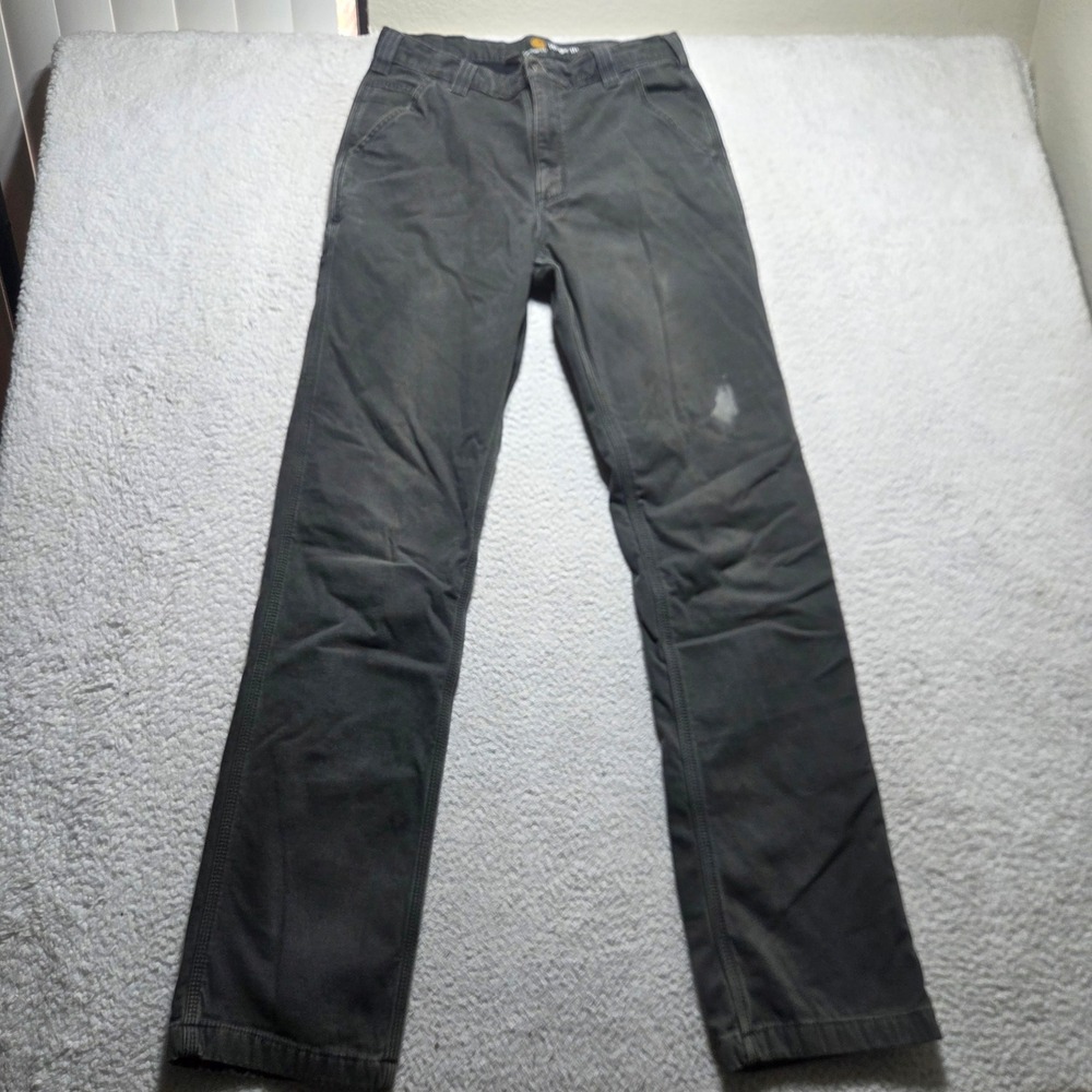 Carhartt Rugged Flex Relaxed Fit Pants Mens 32x34 Gray Workwear Canvas Utility